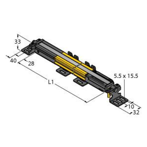 EZ-SCREEN Low Profile Muting Pair, Res.: 14 Response (Tr): 13.5 ms, Beams: 41, Range: 0.1-7 m (4 in - 23 ft), ht. 410 (16.1 in), 300 12-pin M12 Pigtail QD (R) 8-pin (E)