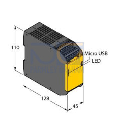 XS26-2 Safety Controller: Expandable, 26 Input, 2 pairs of PNP Safety Outputs (0.5 A each), No Display, No Ethernet, USB, 8 Convertible Inputs, Removable Screw Terminals, 24 V dc, 100 mA