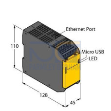 SC26-2E Safety Controller: Non Expandable, 26 Input, 2 pairs of PNP Safety Outputs (0.5 A each), No Display, Ethernet, USB, 8 Convertible Inputs, Removable Screw Terminals, 24 V dc, 140 mA