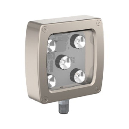 WLC90 Work Light, Dimensions: 90X90, Voltage: 12-30 V dc, Environmental Rating: IP68g, IP69K, Color: White, 15 Deg Lens, Window: Polycarbonate, 4-pin M12 Integral QD, Side exit