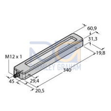 WLC60 Work Light, Length: 340, Nickel-Plated Aluminum, Voltage: 12-30 V dc, Environmental Rating: IP68g, IP69K, Color: White, Window: Polycarbonate, 2 m (6.5 ft) Integral Cable, Side exit