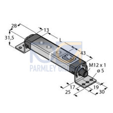 WLS28-2 Work Light Strip, Switched, Length: 285, Voltage: 12-30 V dc, Environmental Rating: IP50, Color: White, Cascadable, 4-pin M12 Integral QD