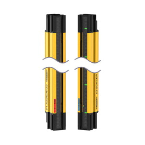 EZ-SCREEN LS, Pair, Resolution: 14, Range: 12 m (40 ft), Defined Area: 700 (27.6 in), Housing: Black, 8-pin 300 M12 Pigtail QD, 2x OSSD, EDM, Fault Out