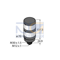 TL70 Tower Light, Black Housing: 2-Color Indicator, Voltage: 12-30 V dc, Environmental Rating: IP65, Input: Bimodal, Colors: Green Red, 5-pin M12 Integral QD