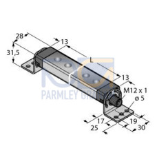 WLS28-2 Work Light Strip, Length: 430, PWM Dimming, Voltage: 12-30 V dc, Environmental Rating: IP67/IP69K, Color: White, 4-pin M12 Integral QD, Diffuse Window