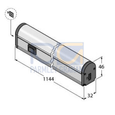 WLB32 Work Light Bar, No switch high intensity, Length: 1130, Voltage: 90-264 V ac, Environmental Rating: IP50, Color: White, Cascadable, QD, No Power cord, Diffuse window