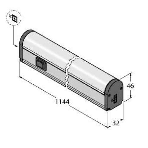 WLB32 Work Light Bar, No switch high intensity, Length: 1130, Voltage: 90-264 V ac, Environmental Rating: IP50, Color: White, Cascadable, QD, No Power cord, Diffuse window