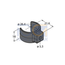Bracket: For Use with WLS27, Snap Clip, Set of Two Brackets, Clear Copolyester, Designed for M5 or No. 10 Mounting Hardware