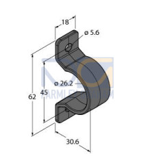 Bracket: For Use with WLS27, End Clamp, Set of Two Brackets, Clear Copolyester, Designed for M5 or No. 10 Mounting Hardware
