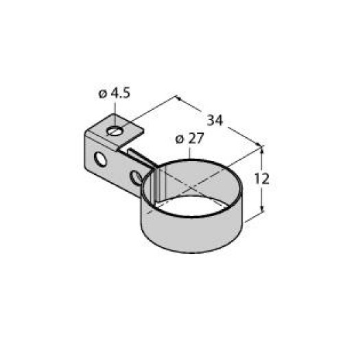 Bracket: For Use with WLS27, Hanging Clamp, Set of Two Brackets, 300 Series Stainless Steel, M4 Stainless Steel Hardware Included for Securing Bracket to LED Light