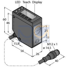 Photoelectric Sensor, Diffuse-Mode Laser Sensor (Triangulation), With Switching