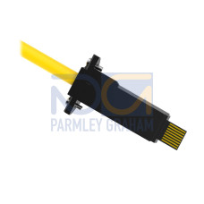 Cordset: Single Ended LP-Custom, 8-pin Straight Male, 8 m 8x22 Yellow PVC Jacket, TPU Black
