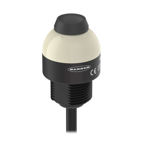 K30L Series EZ-LIGHT: 2-Color Indicator with Dry Contact Switch, Voltage: 10-30 V dc, Housing: Polycarbonate, IP67, Input: PNP, Colors: Green White, 150 (6 in) 5-pin M12 PVC Pigtail QD