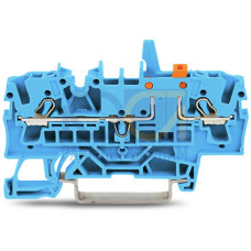 2-conductor disconnect/test terminal block, with mechanical interlock, with test option, blue