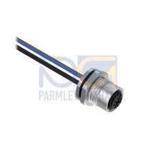 Receptacle 4-pin Female, 4x22 PVC 1 m Length, Rear Mount PG9 w/ Locknut