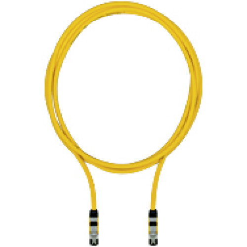 Network cable, SafetyNET p, Cat5e, PUR, yellow RAL1003, shielded, 4-pin, connector straight RJ45 (IP20), on connector straight RJ45 (IP20),cable length: 1m