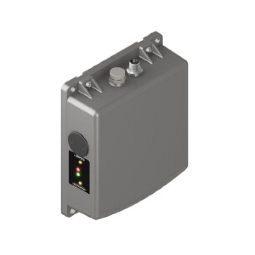 R-GAGE Series, 173 X 158 Rectangular Housing, Range: 3.5-100 m, Input: 10-30 V dc, M12 Integral QD, Two Bipolar Outputs, EU Frequency