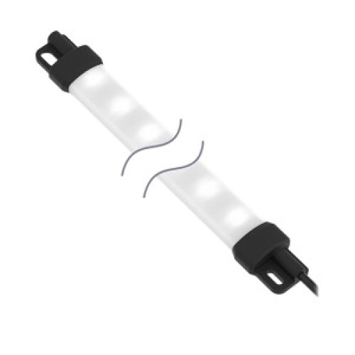 WLS15 Work Light Strip, Diffused Window, Length: 1200, Voltage: 12 or 24 V dc, Environmental Rating: IP66,67, Color: Daylight White, 150 (6 in) 4-pin M12 PVC Pigtail QD