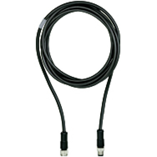 Connection cable, PUR, black RAL9005, suitable for drag chains, 5-pin,socket straight M12, on connector straight M12, B-coded, cable length:3m
