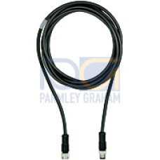 Connection cable, PUR, black RAL9005, suitable for drag chains, 5-pin,socket straight M12, on connector straight M12, B-coded, cable length:5m