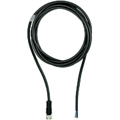 Connection cable, PUR, black RAL9005, suitable for drag chains, 5-pin,socket straight M12, on open line end, B-coded, cable length: 10m