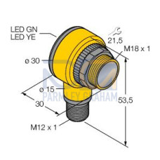 T18-2 Series: Polarized Retroreflective, Range: 6 m, Input: 10-30 V dc, Outputs: Complementary PNP, 4-pin M12 Integral QD