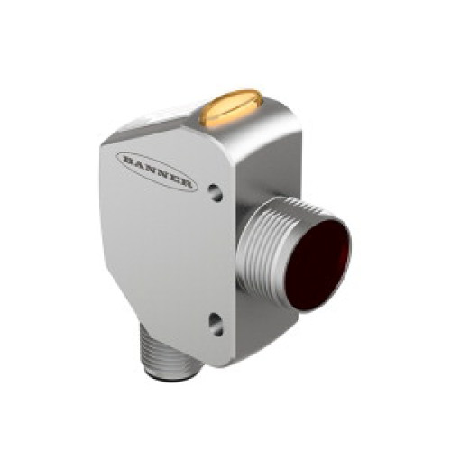 Q4X Series: Laser Adjustable Field, Range: 500, Input 12-30 V dc, Output: Analog: 4-20 mA, 5-pin M12 Integral QD