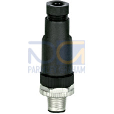 Plug-in connector, 5-pin, connector straight M12, A-coded,screw connection, material threaded ring: CuZnnickel-plated, outer cable diameter: 4-6mm