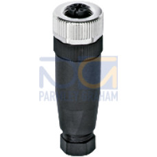 Plug-in connector, 5-pin, socket straight M12, A-coded, screwconnection,material threaded ring: CuZn nickel-plated, outer cable diameter: 4-6mm