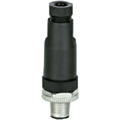 Plug-in connector, 5-pin, connector straight M12, B-coded,screw connection, material threaded ring: CuZnnickel-plated, outer cable diameter: 4-6mm