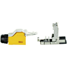 RJ45 plug-in connector, straight, IP20, 4-pin, Cat5e, AWG 22 (4-core),cable diameter: 6.3-6.7mm