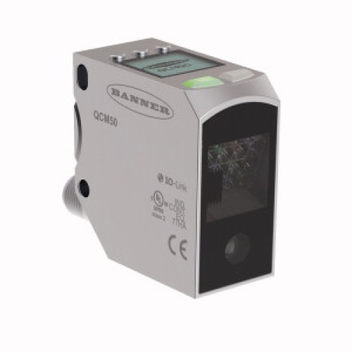 QCM50 Series: Color Sensor, Range: 18-60, Input: 10-30 V dc, Outputs: 1 Discrete PNP/NPN, IO-Link, 4-pin M12 Integral QD, Small Spot