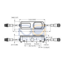 PTL110 node, Voltage: 10-30 V dc, Environmental Rating: IP54, 200 Fixed Field, Touch Sensor, 150 (6 in) PVC Shielded M12 Pigtail QDs