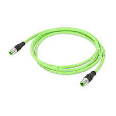 ETHERNET/PROFINET cable, straight 20 m fitted on both ends D-coded M12 plug, straight M12 plug, straight