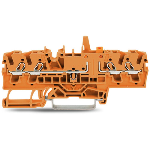 4-conductor disconnect/test terminal block, with mechanical interlock, with test option, orange