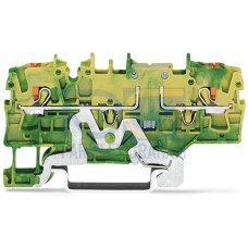 2-conductor ground terminal block, with push-button, 2.5 mm&sup2;, green-yellow