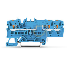 3-conductor disconnect/test terminal block, with push-button, with test option, blue