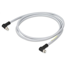 Power cable, M12L socket, angled, M12L plug, angled, 5-pole, Length: 0.3 m