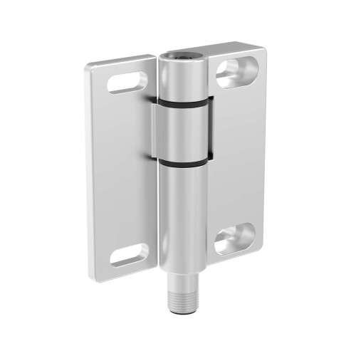 Hinge Safety Interlock Switch Zinc Die cast, Inline QD, SPDT (1 NC/1 NO),Micro 4-pin M12 (Dual Key) QD