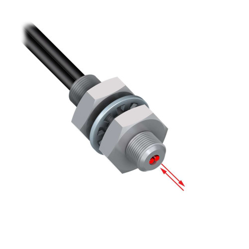 Plastic Fiber, Diffuse Reflective, Core Dia.: 0.5, Fiber Length 2 m, Thread, DuraBend, Free cut