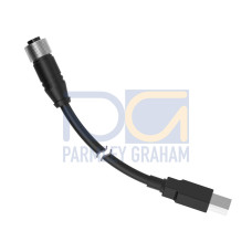 Cordset: Double Ended M12 to USB-A, 17-pin Straight Female, 4-pin Straight Male, 1 m 17x26 Shielded Black PVC Jacket, Nickel-Plated Brass Coupling Nuts