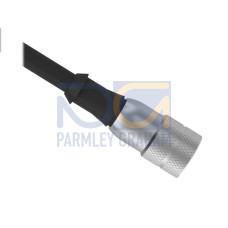 Cordset: Single Ended MICRO, 5-pin Straight Female C code, 10 m 5x22 Shielded Black PVC Jacket, Nickel-Plated Brass Coupling Nut