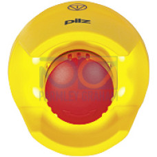 PITestop, E-STOP pushbutton IP65, illuminated, with E-STOP symbol,protective collar and logo, installation diameter: 22.3 mm.