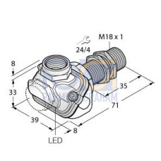 Inductive Sensor, With Increased Temperature Range, Operating voltage Nom. 8.2