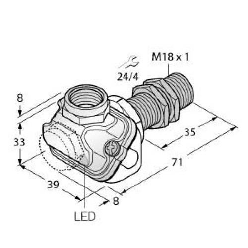 Inductive Sensor, With Increased Temperature Range, Operating voltage Nom. 8.2