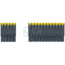 PITmode connector set for electronic operating mode selector switch PITm3.2p.Consisting of 1 x 5-pin and 1 x 12-pin female connector strip inspring force version. Cable outlet straight.