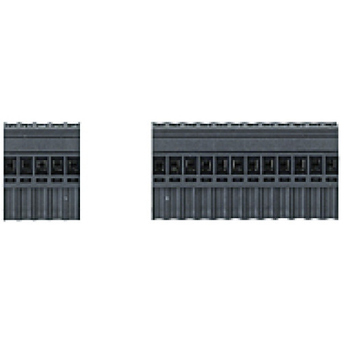 PITmode connector set for electronic operating mode selector switch PITm3.2p.Consisting of 1 x 5-pin and 1 x 13-pin female connector strip inspring force version. Cable outlet 90&deg; angled.