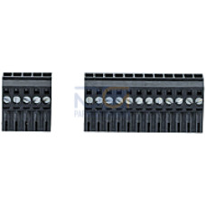 PITmode connector set for electronic operating mode selector switch PITm3.2p.Consisting of 1 x 5-pin and 1 x 13-pin female connector strip inspring force version. Cable outlet straight.