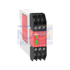 Safety Extension Module, Inputs: 1 = output of primary device, 24 V ac/dc, Safety Outputs: 4 NO, 6 A, Aux Outputs: None, 2.0 sec time delay, Terminal Block: Fixed, Width 22.5