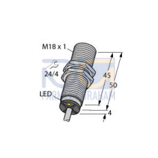 Inductive Sensor, Operating voltage 1065 VDC, Rated switching distance